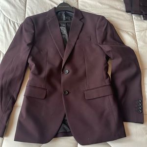 35S Extreme Slim Fit Suit - Dark Maroon/Dark Purple-ish